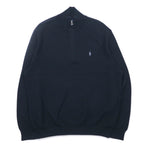 POLO RALPH LAUREN Mesh Knit Pima Cotton Full Zip Sweater XXL Black Small Pony Embroidery