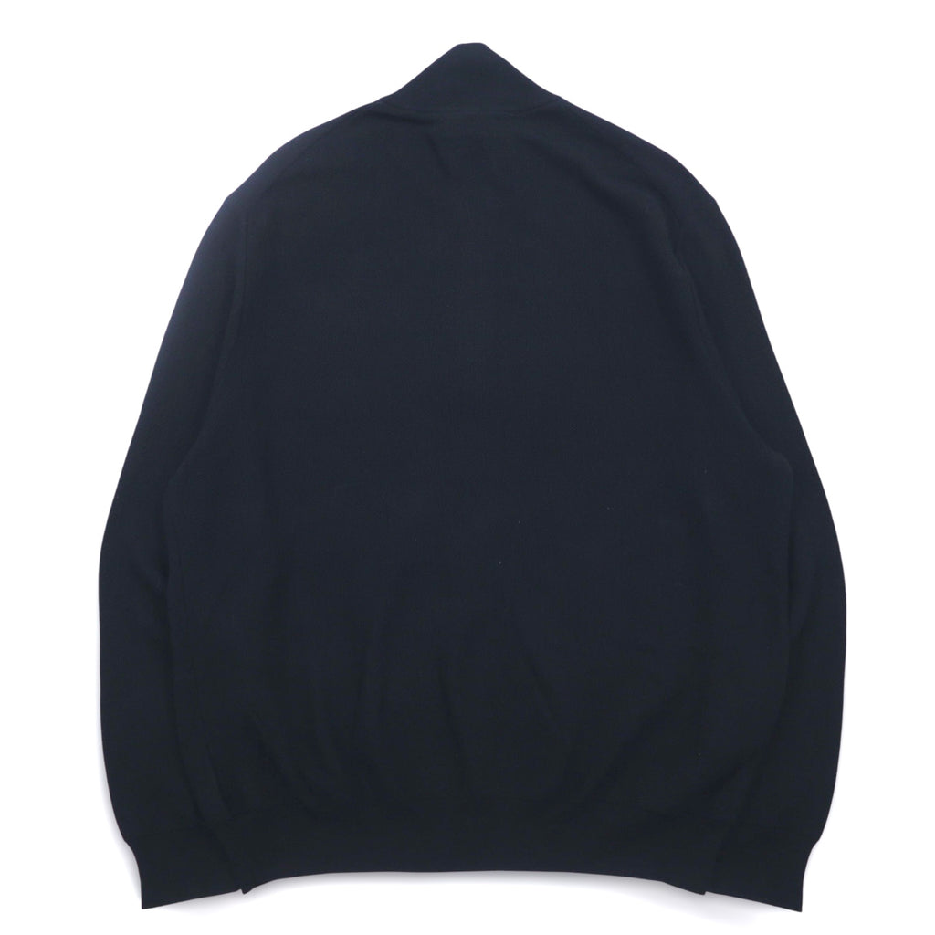 POLO RALPH LAUREN Mesh Knit Pima Cotton Full Zip Sweater XXL Black Small Pony Embroidery