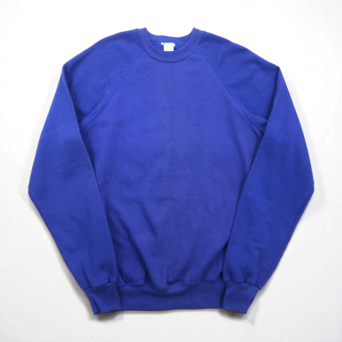 Made in the USA, 90s Blank Sweatshirt, XL, Blue, Solid Cotton, Brushed Lining