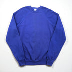 Made in the USA, 90s Blank Sweatshirt, XL, Blue, Solid Cotton, Brushed Lining