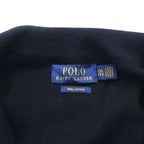 POLO RALPH LAUREN Mesh Knit Pima Cotton Full Zip Sweater XXL Black Small Pony Embroidery