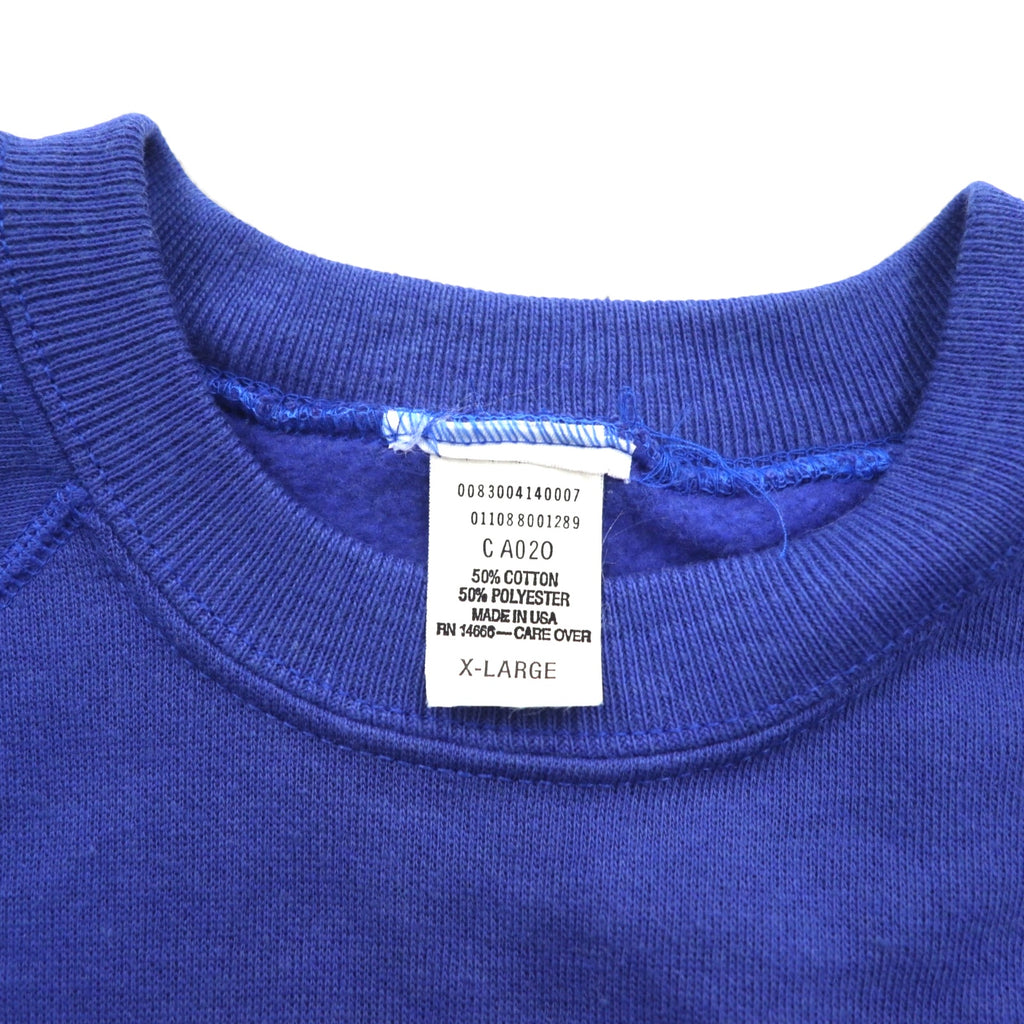Made in the USA, 90s Blank Sweatshirt, XL, Blue, Solid Cotton, Brushed Lining