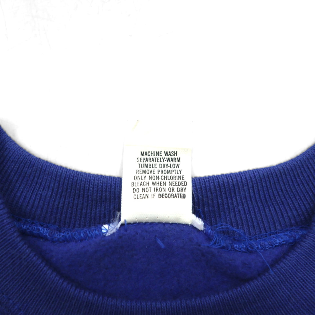 Made in the USA, 90s Blank Sweatshirt, XL, Blue, Solid Cotton, Brushed Lining