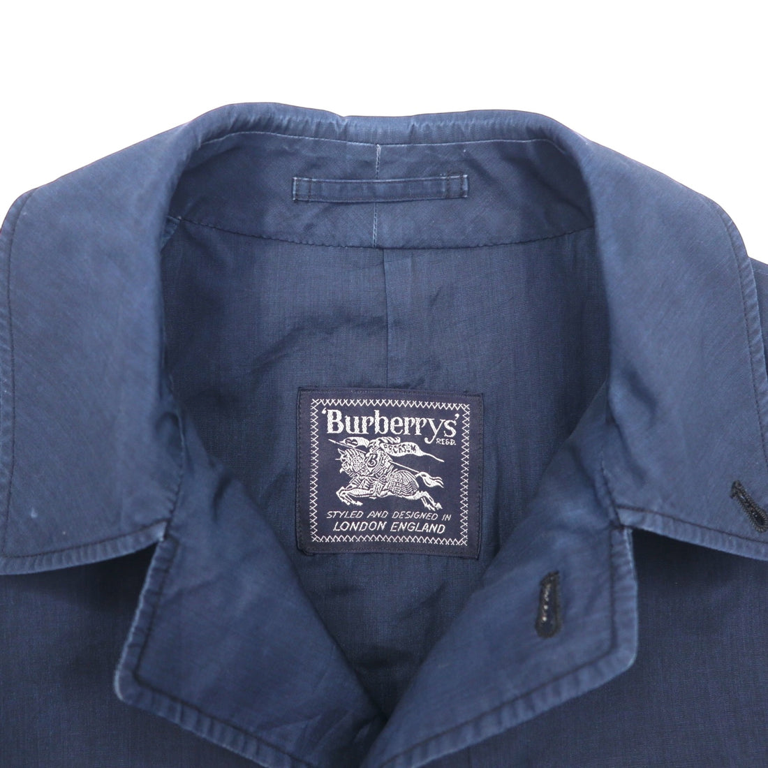 BURBERRYS 90年代 ステンカラーコート M ネイビー ポリエステル