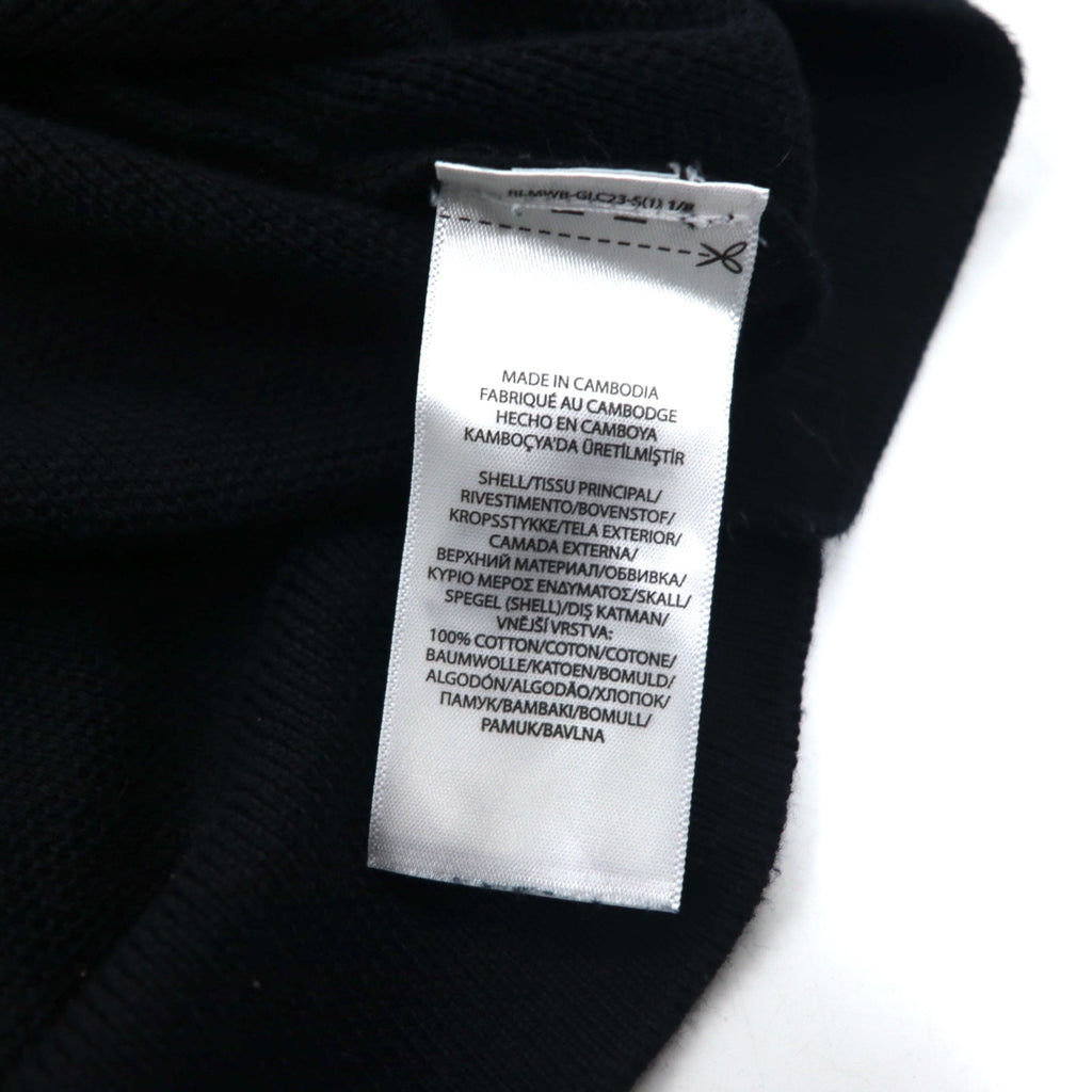 POLO RALPH LAUREN Mesh Knit Pima Cotton Full Zip Sweater XXL Black Small Pony Embroidery