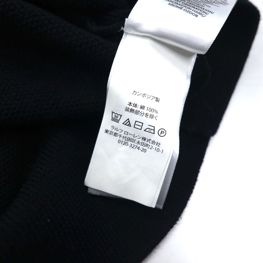 POLO RALPH LAUREN Mesh Knit Pima Cotton Full Zip Sweater XXL Black Small Pony Embroidery