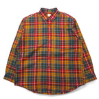 Brooks Brothers Button Down Shirt XL Red Yellow Green Check Multicolor
