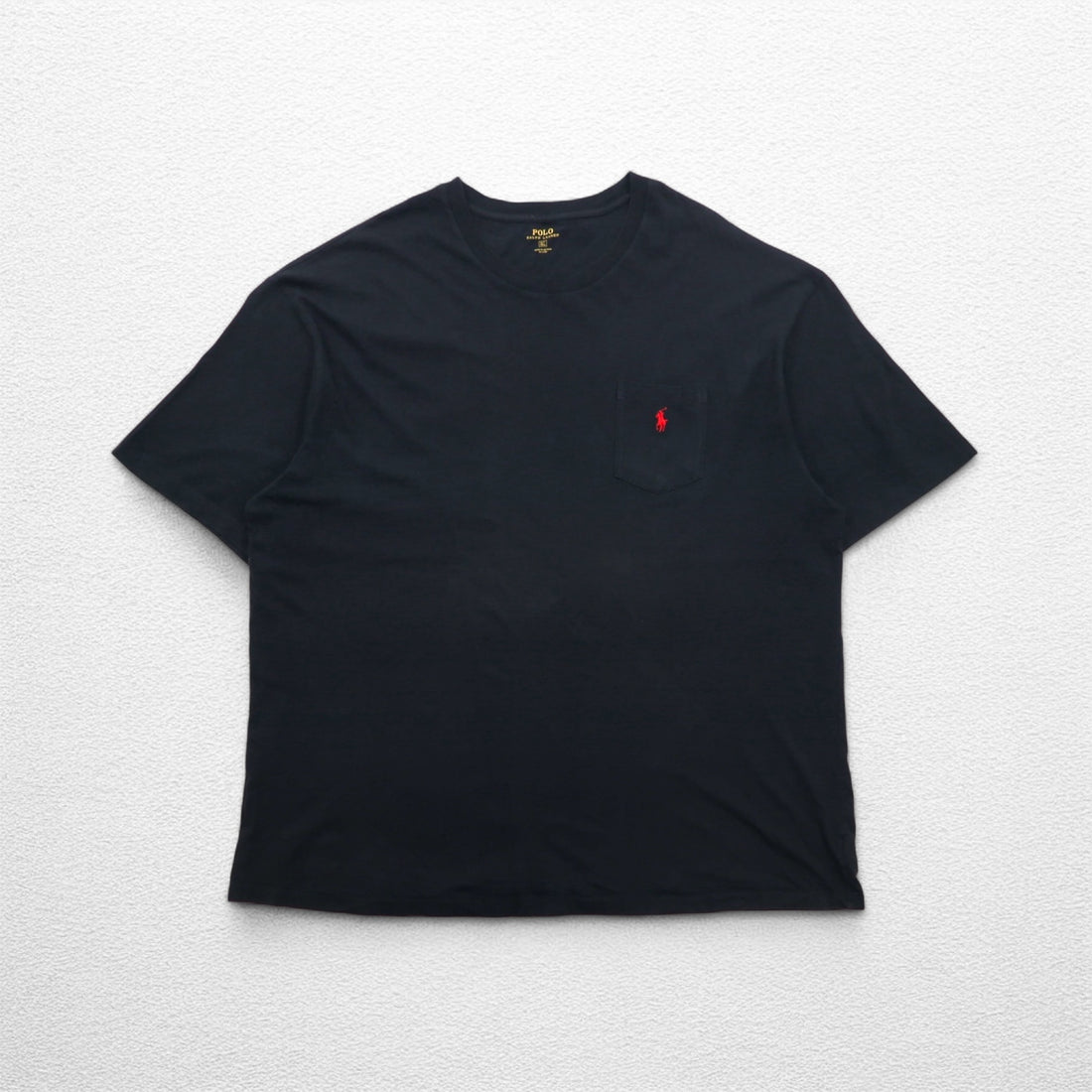 POLO RALPH LAUREN Pocket T-shirt, Pocket Tee, 3XL, Black, Small Pony Embroidery