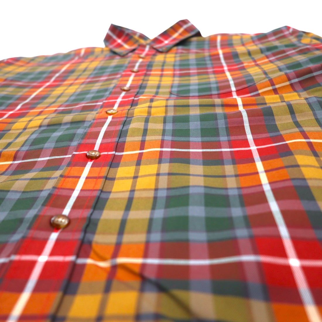 Brooks Brothers Button Down Shirt XL Red Yellow Green Check Multicolor