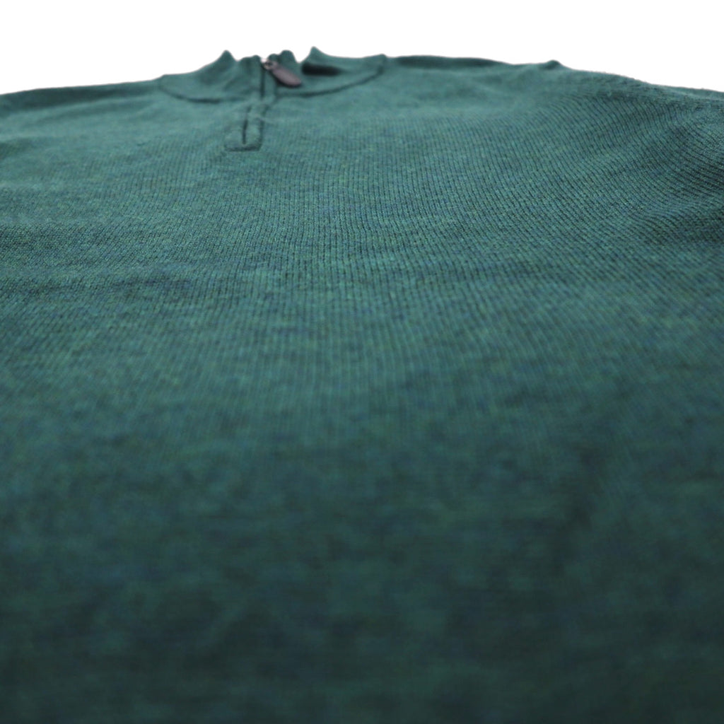 L.L.Bean メリノウール ハーフジップ ニット セーター L グリーン 285158