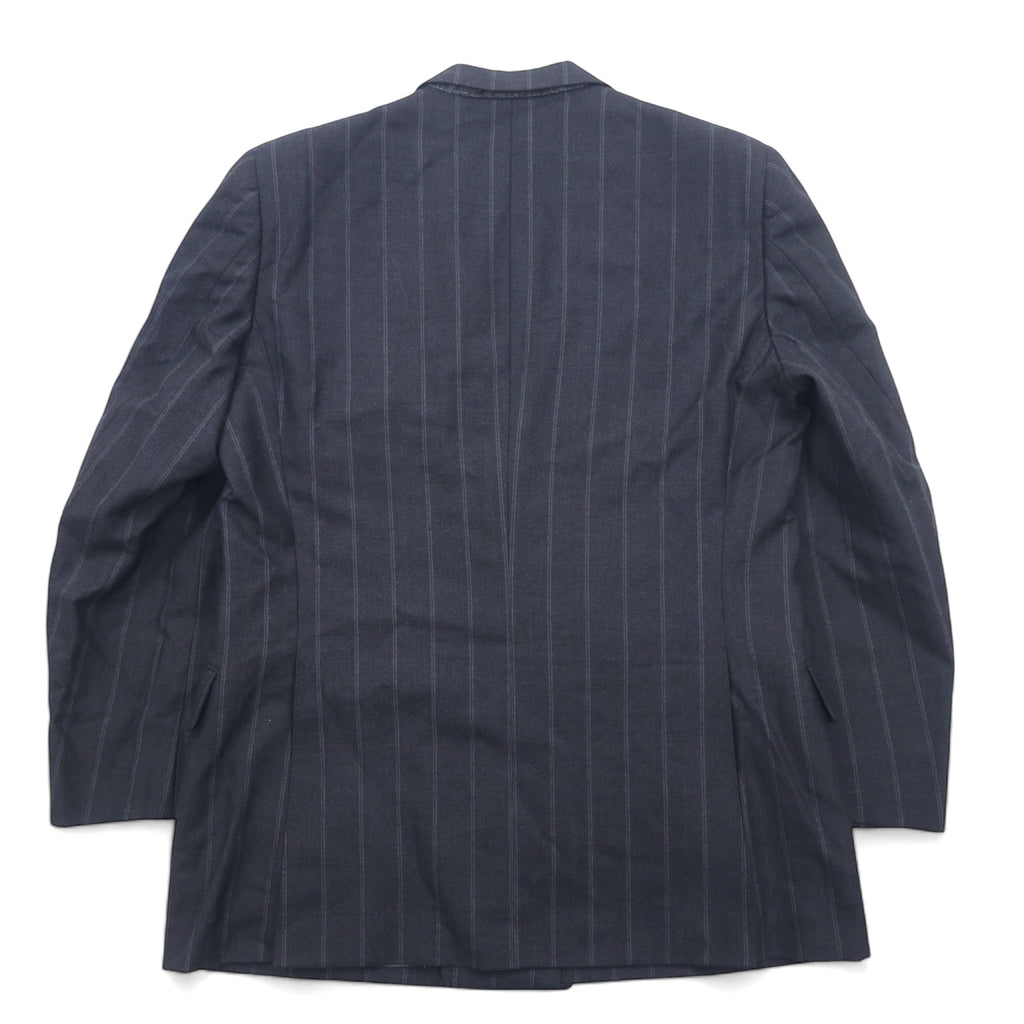 Burberrys オールド ダブル テーラードジャケット XL グレー ウール ストライプ 日本製