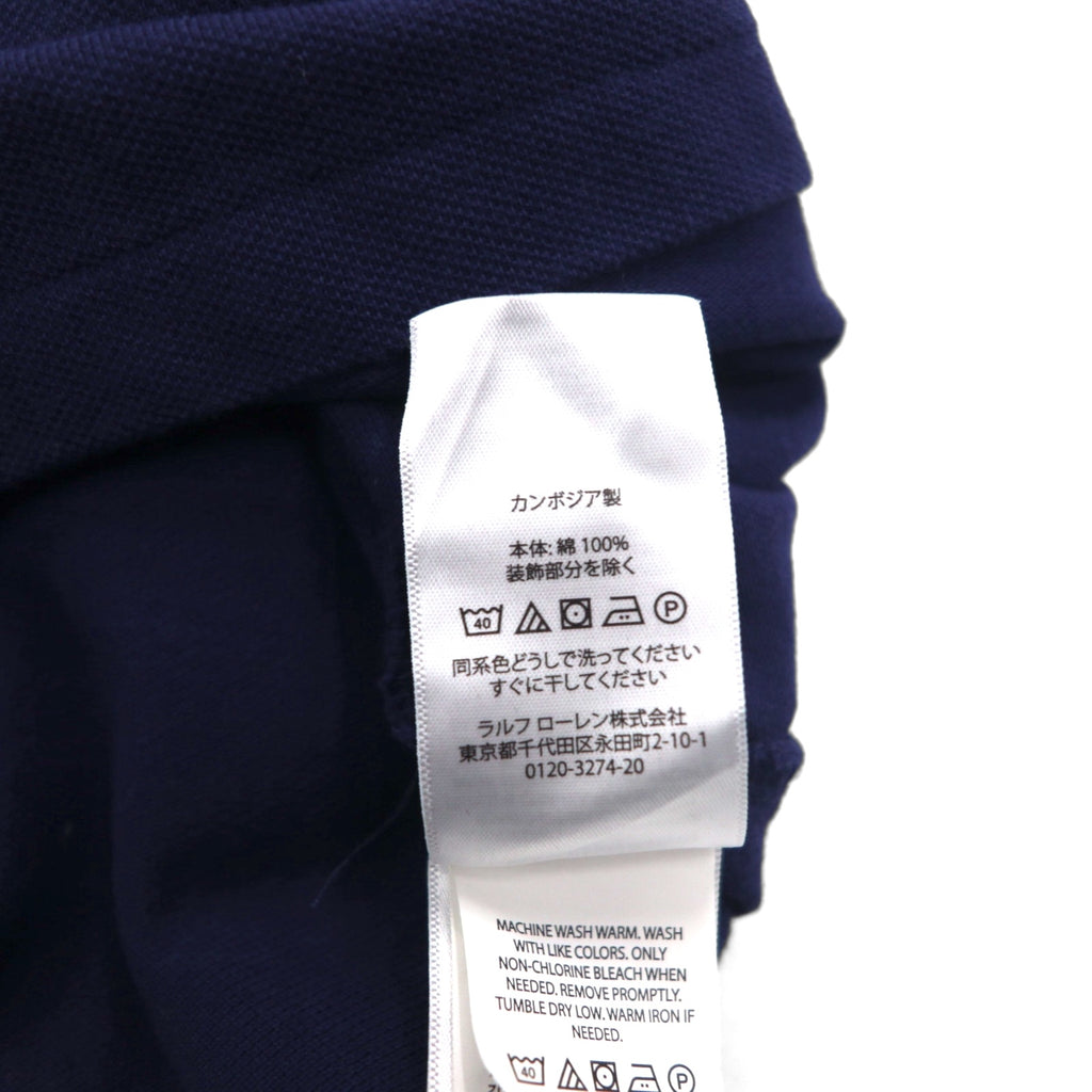 POLO RALPH LAUREN ビッグポニー刺繍 ポロシャツ 2XL ビッグサイズ ネイビー コットン 鹿の子
