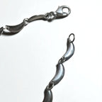 Vintage Silver Necklace Crescent Design Necklace Silver 925