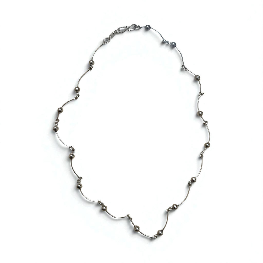 Vintage 2WAY Silver Necklace ドット ウェーブ ネックレス 2連ブレスレット シルバー 925