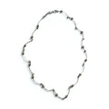 Vintage 2-Way Silver Necklace, Dot and Wave Design, Double Bracelet, 925 Sterling Silver