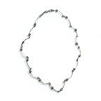 Vintage 2-Way Silver Necklace, Dot and Wave Design, Double Bracelet, 925 Sterling Silver