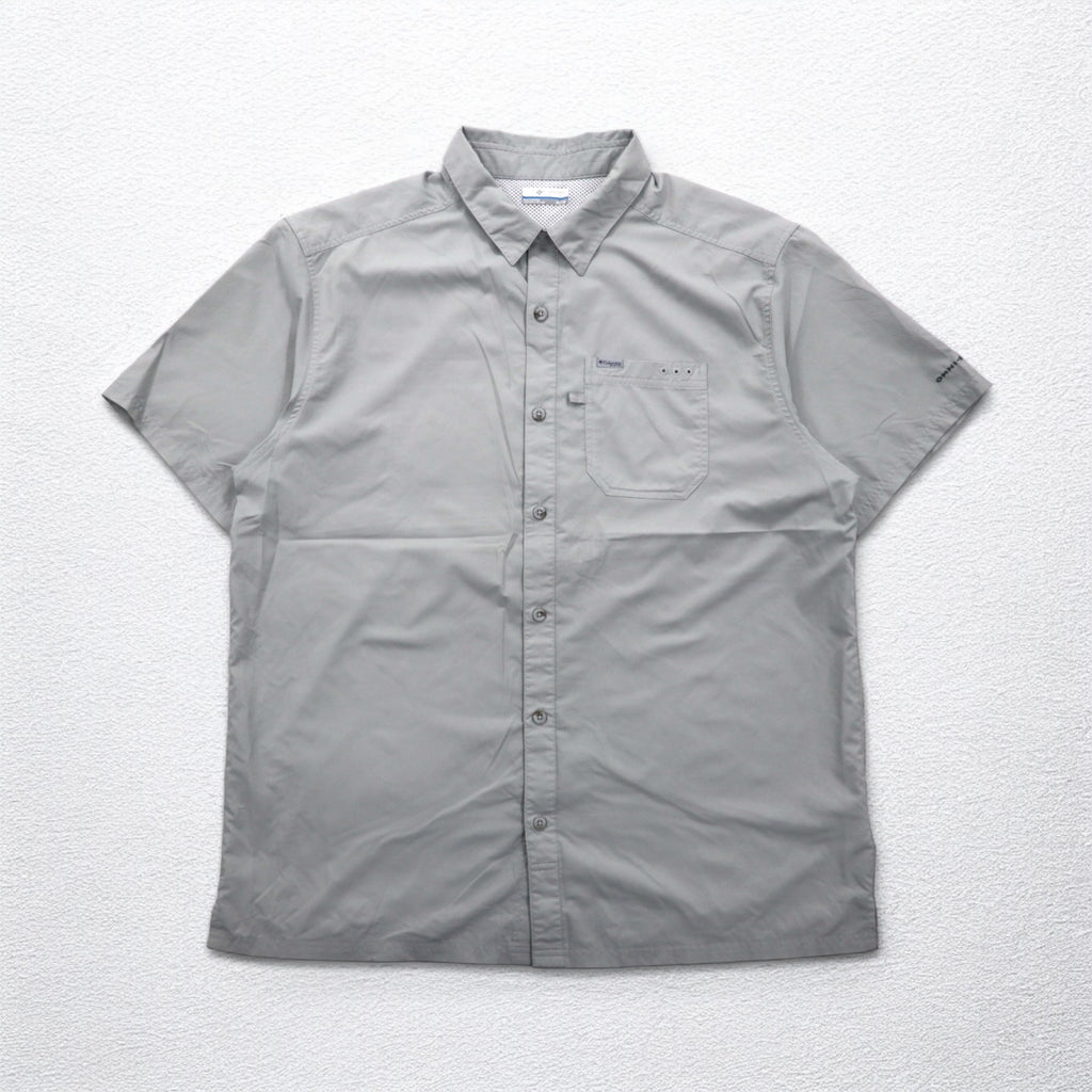 Columbia PFG オムニシェード OMNI-SHADE スラックタイドキャンプシャツ フィッシングシャツ XL グレー ポリエステル FM7042
