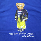 POLO RALPH LAUREN Polo Bear Print T-Shirt, Medium, Blue, Cotton, CUSTOM SLIM FIT
