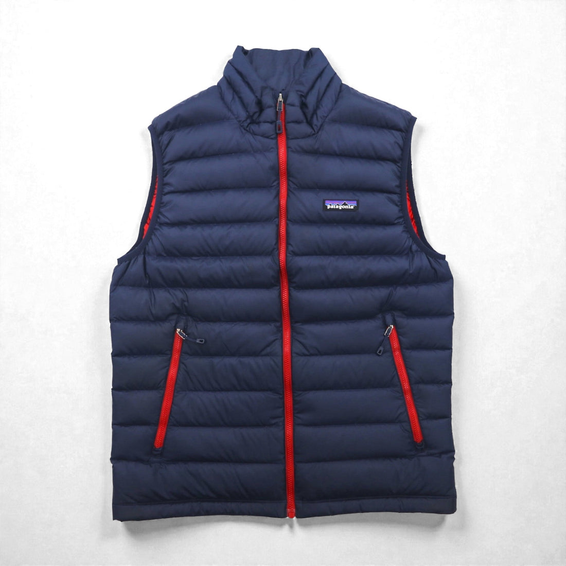 Patagonia Down Sweater Vest, Small, Navy, Goose Down, 84622, Full Zip, High Neck