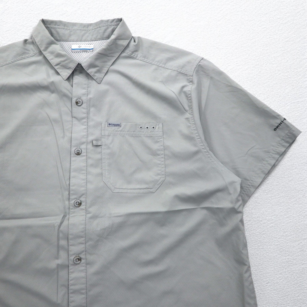 Columbia PFG オムニシェード OMNI-SHADE スラックタイドキャンプシャツ フィッシングシャツ XL グレー ポリエステル FM7042