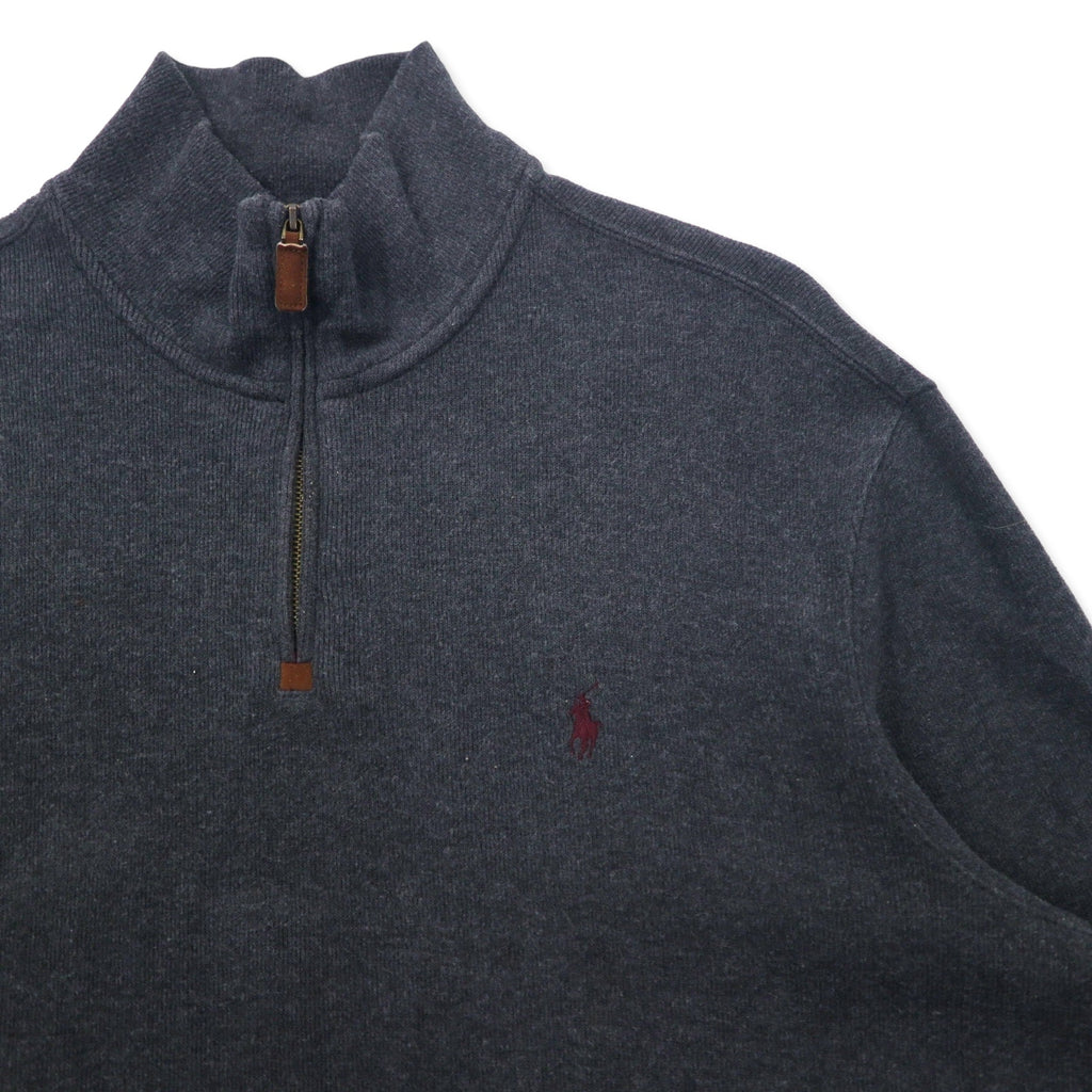 Polo by Ralph Lauren ハーフジップ スウェット XL グレー コットン スモールポニー刺繍 ビッグサイズ