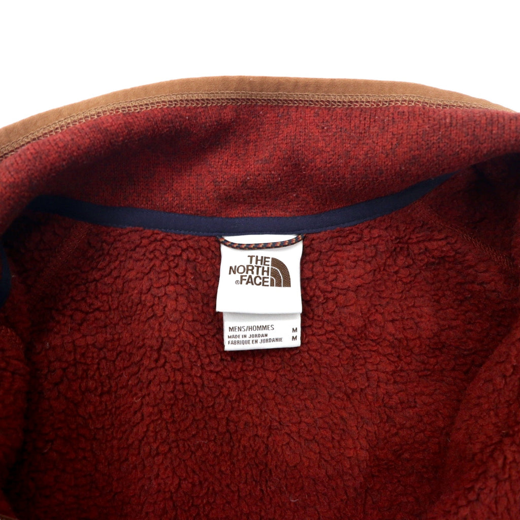 THE NORTH FACE ハーフジップ フリースジャケット M レッド ポリエステル