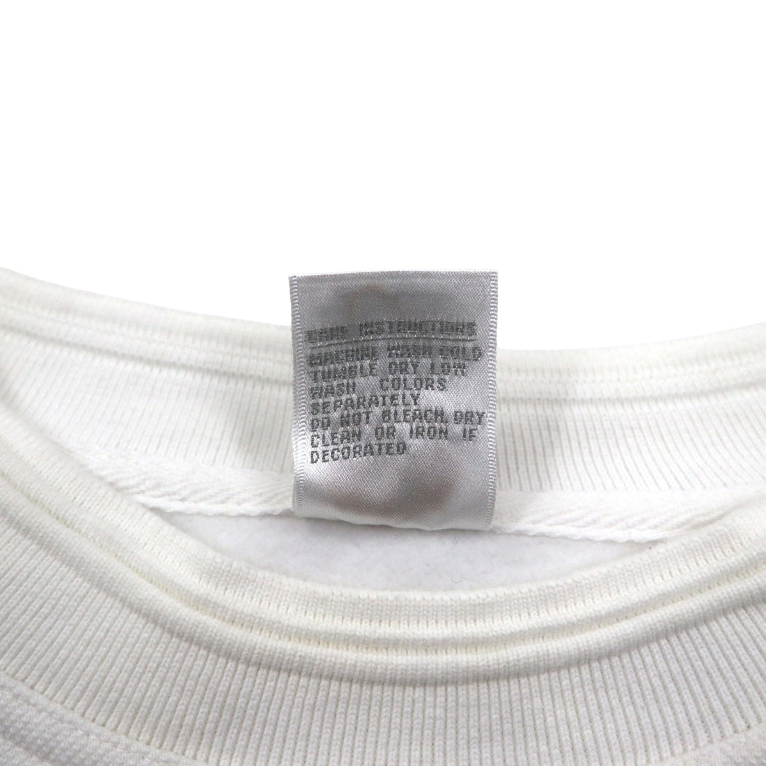 Made in the USA, 90s BAC PREMIER College Embroidered Sweatshirt, Size M, White, Cotton, Pique, Fleece-Lined, CELESTIAL