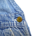 BIG SMITH 50's USA made denim painter overalls XXL indigo blue donut buttons black tag