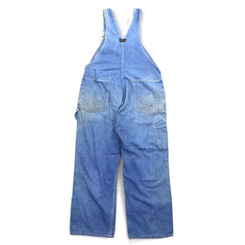 BIG SMITH 50's USA made denim painter overalls XXL indigo blue donut buttons black tag