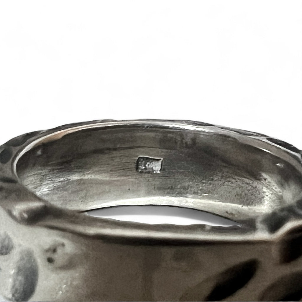 Vintage Silver Ring, Hammered Texture, Hammerwork, Hammered Ring, Size 13, 925 Silver