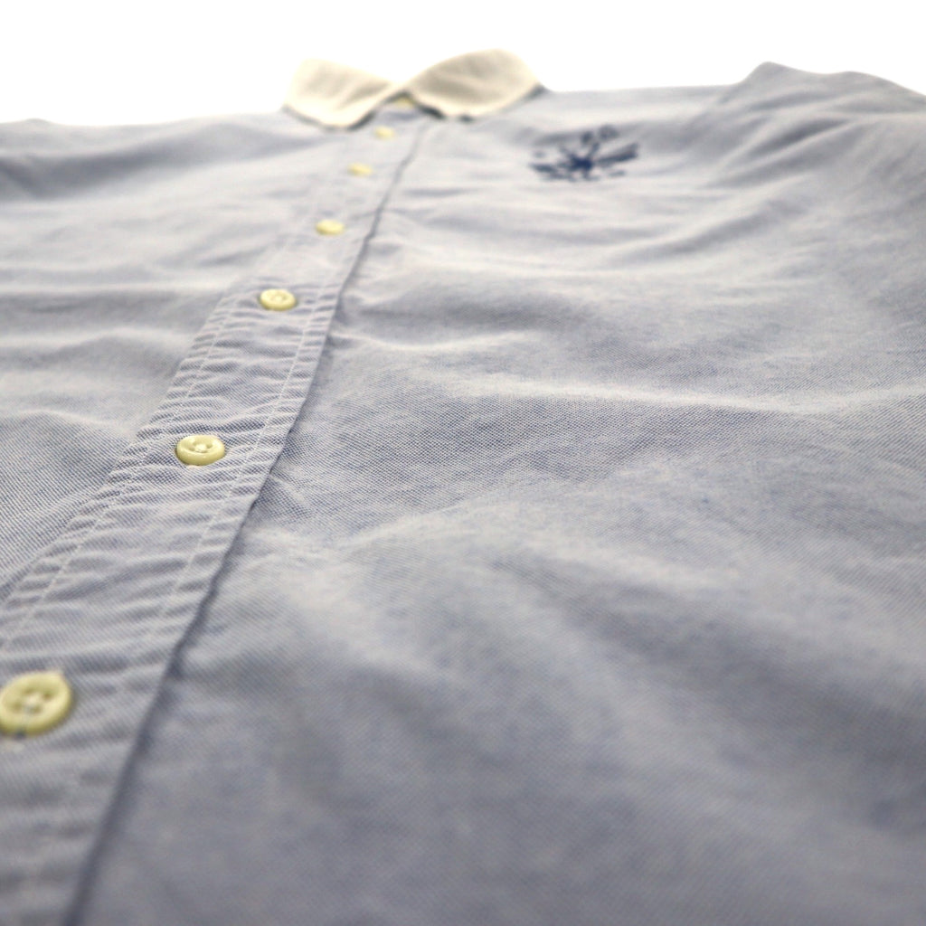 Ralph Lauren 90年代 R.L.P.C. オックスフォード ボタンダウンシャツ L ブルー 1932-34-35 N.Y. ワンポイント刺繍
