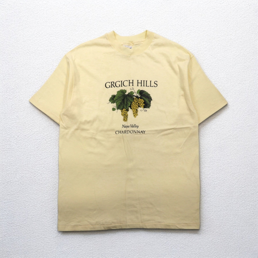 Hanes 80's USA Made BEEFY-T Vintage Single Stitch T-Shirt XL Yellow GRGICH HILLS