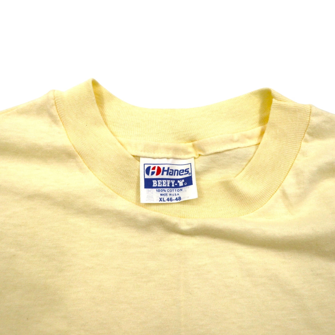 Hanes 80's USA Made BEEFY-T Vintage Single Stitch T-Shirt XL Yellow GRGICH HILLS
