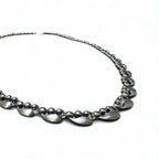 Vintage Silver Necklace Teardrop 2-Way Necklace/Bracelet, PT100 SV, Silver, Platinum