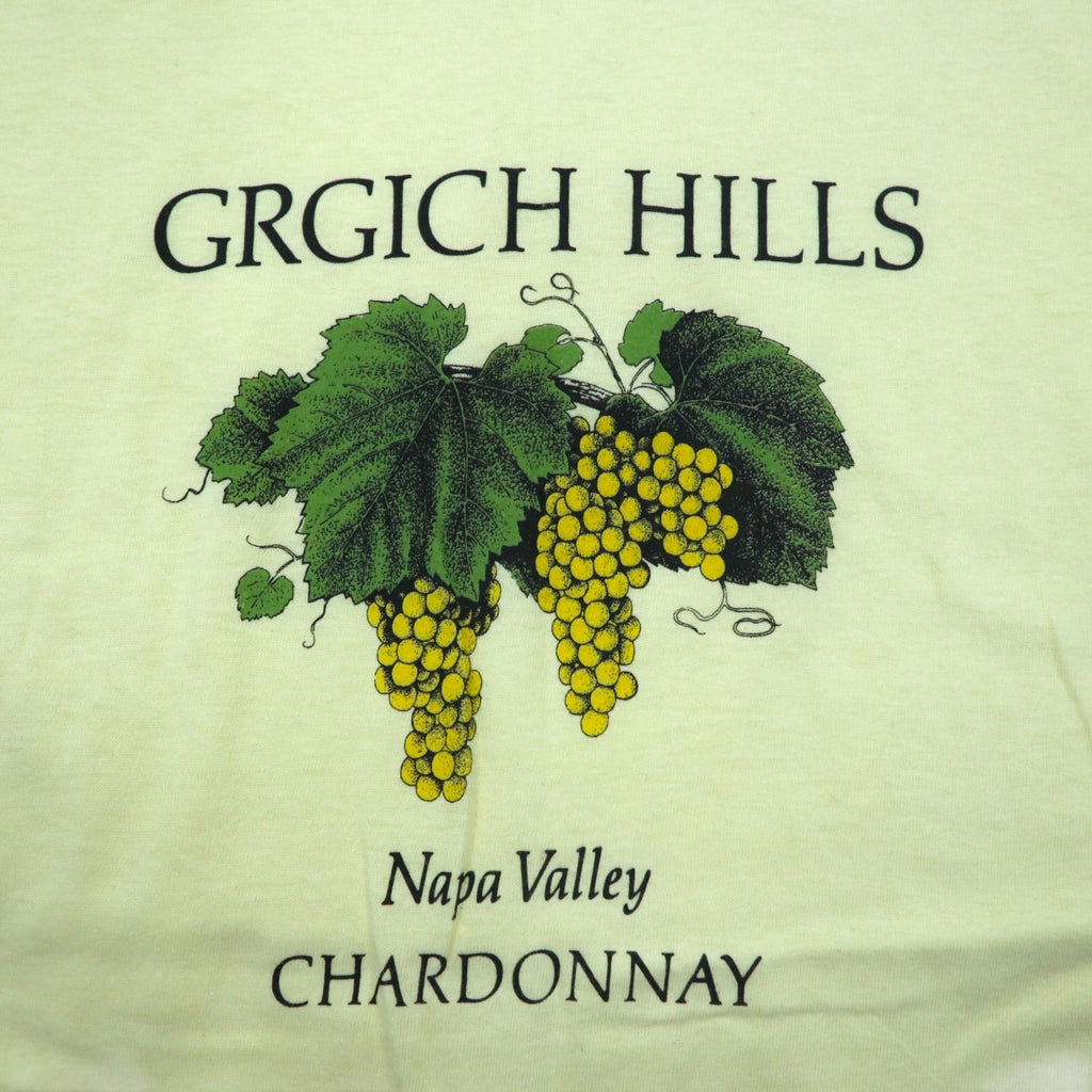 Hanes 80's USA Made BEEFY-T Vintage Single Stitch T-Shirt XL Yellow GRGICH HILLS