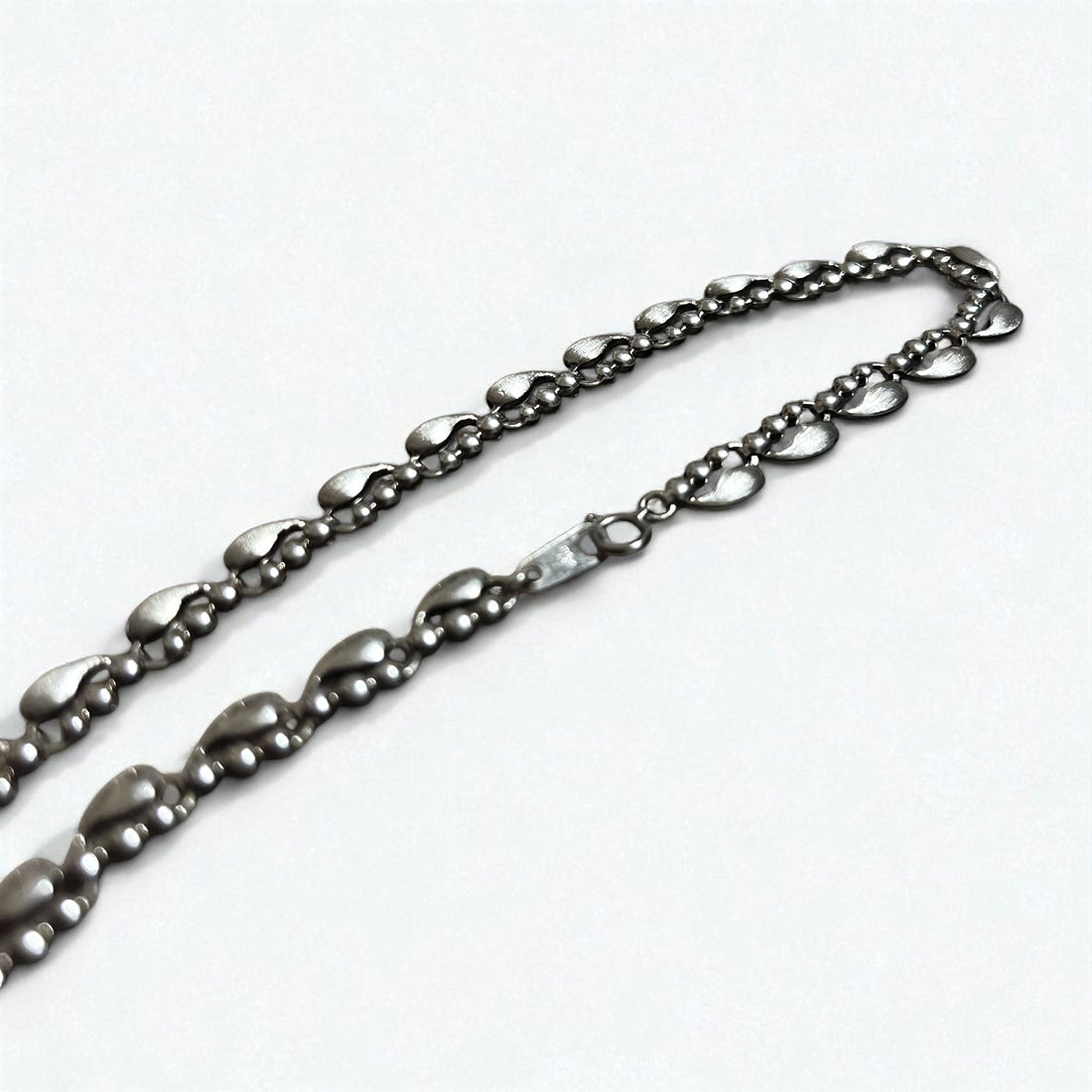 Vintage Silver Necklace Teardrop 2-Way Necklace/Bracelet, PT100 SV, Silver, Platinum