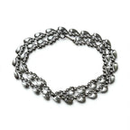 Vintage Silver Necklace Teardrop 2-Way Necklace/Bracelet, PT100 SV, Silver, Platinum