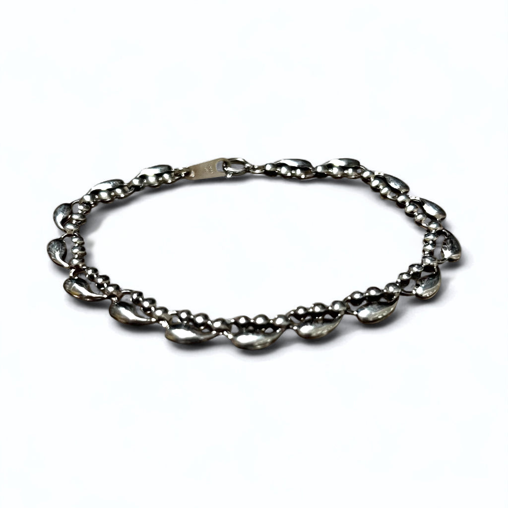Vintage Silver Bracelet Teardrop Bracelet PT100 SV Platinum Silver