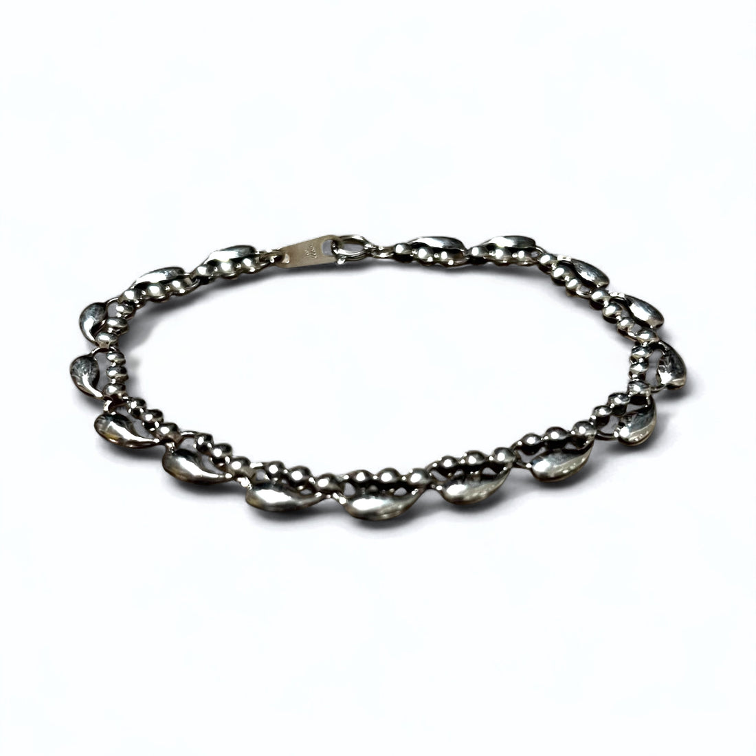 Vintage Silver Bracelet Teardrop Bracelet PT100 SV Platinum Silver