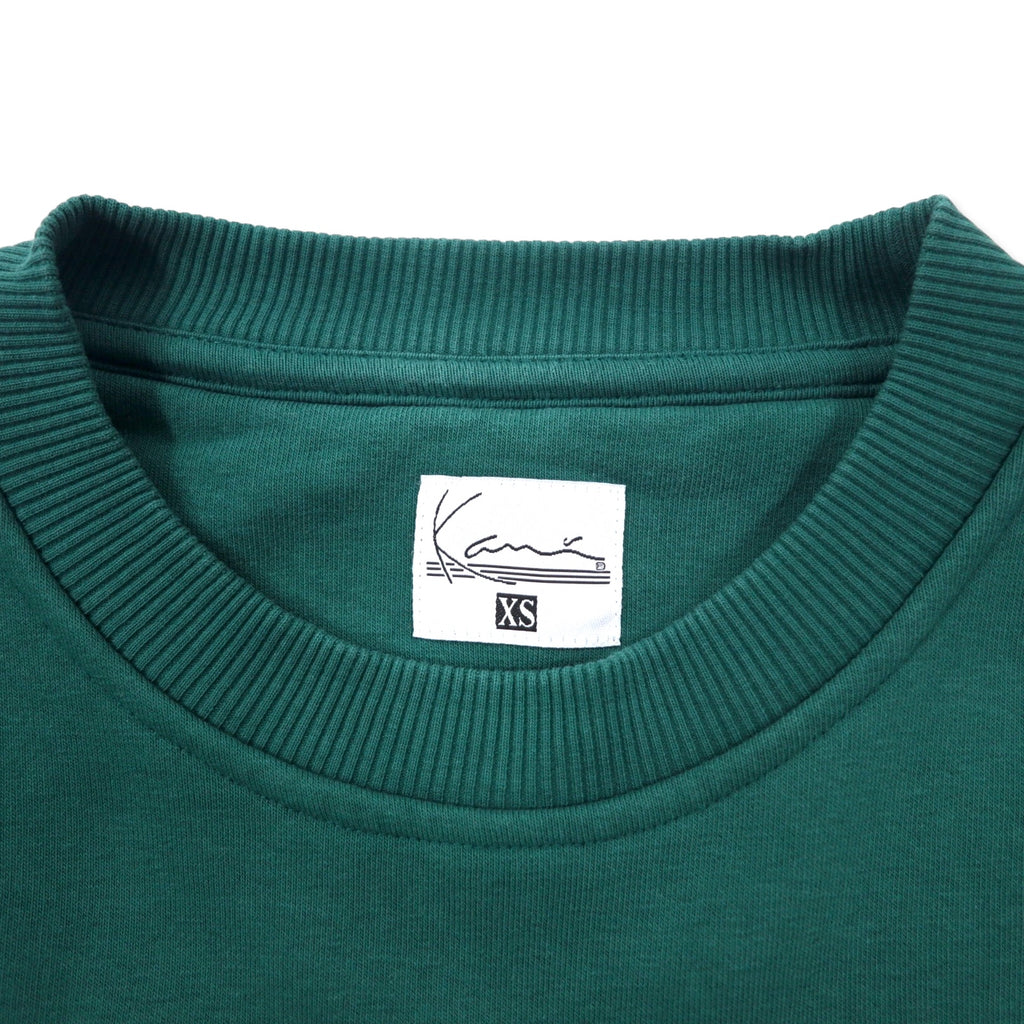 karl kani jeans drop shoulder sweatshirt XS green cotton cropped length