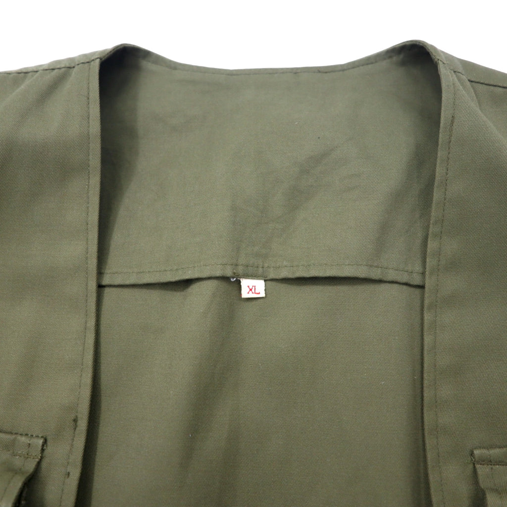 Euro Vintage ユーロヴィンテージ ミリタリー トラベル ベスト XL カーキ ポリエステル コットン MILITARY TRAVEL VEST