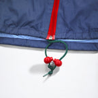 Vintage Euro Work Jacket Euro Work Color Block Nylon Jacket XL Blue Retractable Hood Drawcord