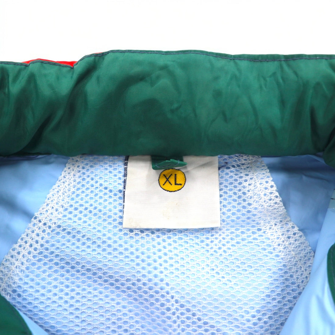 Vintage Euro Work Jacket Euro Work Color Block Nylon Jacket XL Blue Retractable Hood Drawcord