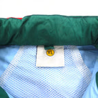 Vintage Euro Work Jacket Euro Work Color Block Nylon Jacket XL Blue Retractable Hood Drawcord