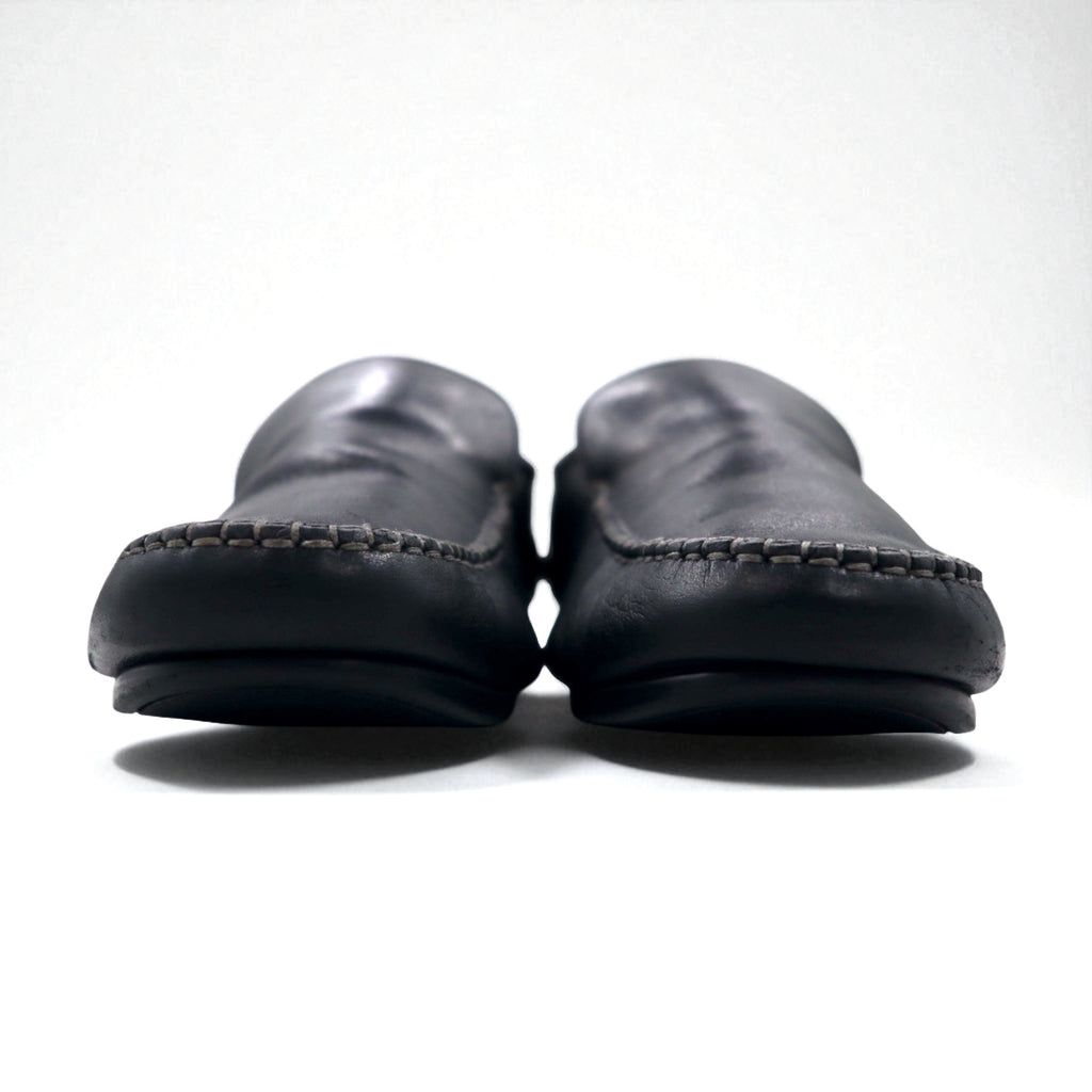 Salvatore Ferragamo driving shoes, loafers, slip-ons, size 26cm, black leather, made in Italy