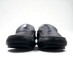 Salvatore Ferragamo driving shoes, loafers, slip-ons, size 26cm, black leather, made in Italy