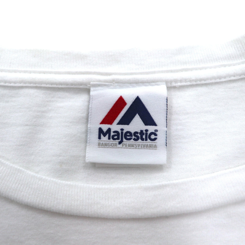 Majestic Long Sleeve T-Shirt, XL, White, Sleeve Print, NFL PITTSBURGH STEELERS, Made in Honduras