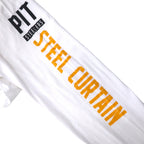 Majestic Long Sleeve T-Shirt, XL, White, Sleeve Print, NFL PITTSBURGH STEELERS, Made in Honduras
