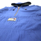 STARTER 90's Half Zip Anorak Parka XL Navy Cotton Boa Liner Big Size