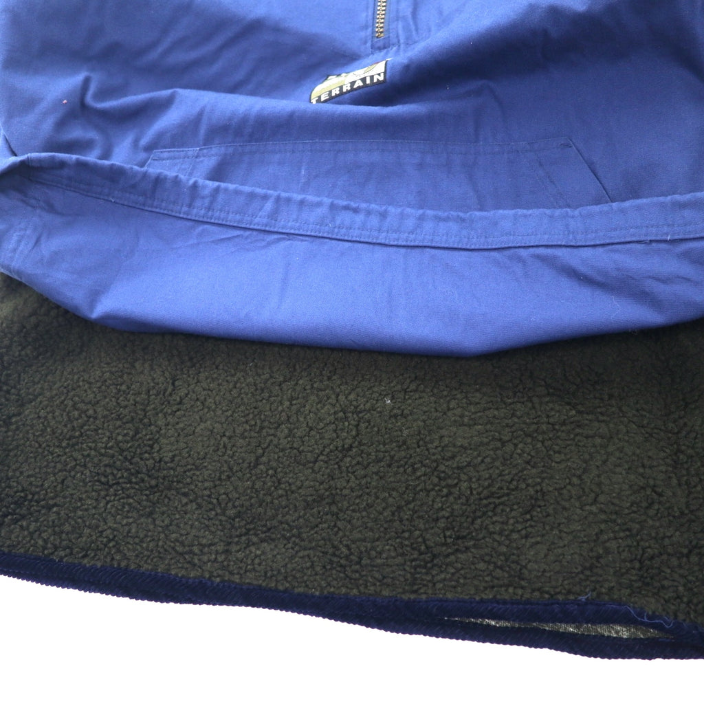 STARTER 90's Half Zip Anorak Parka XL Navy Cotton Boa Liner Big Size